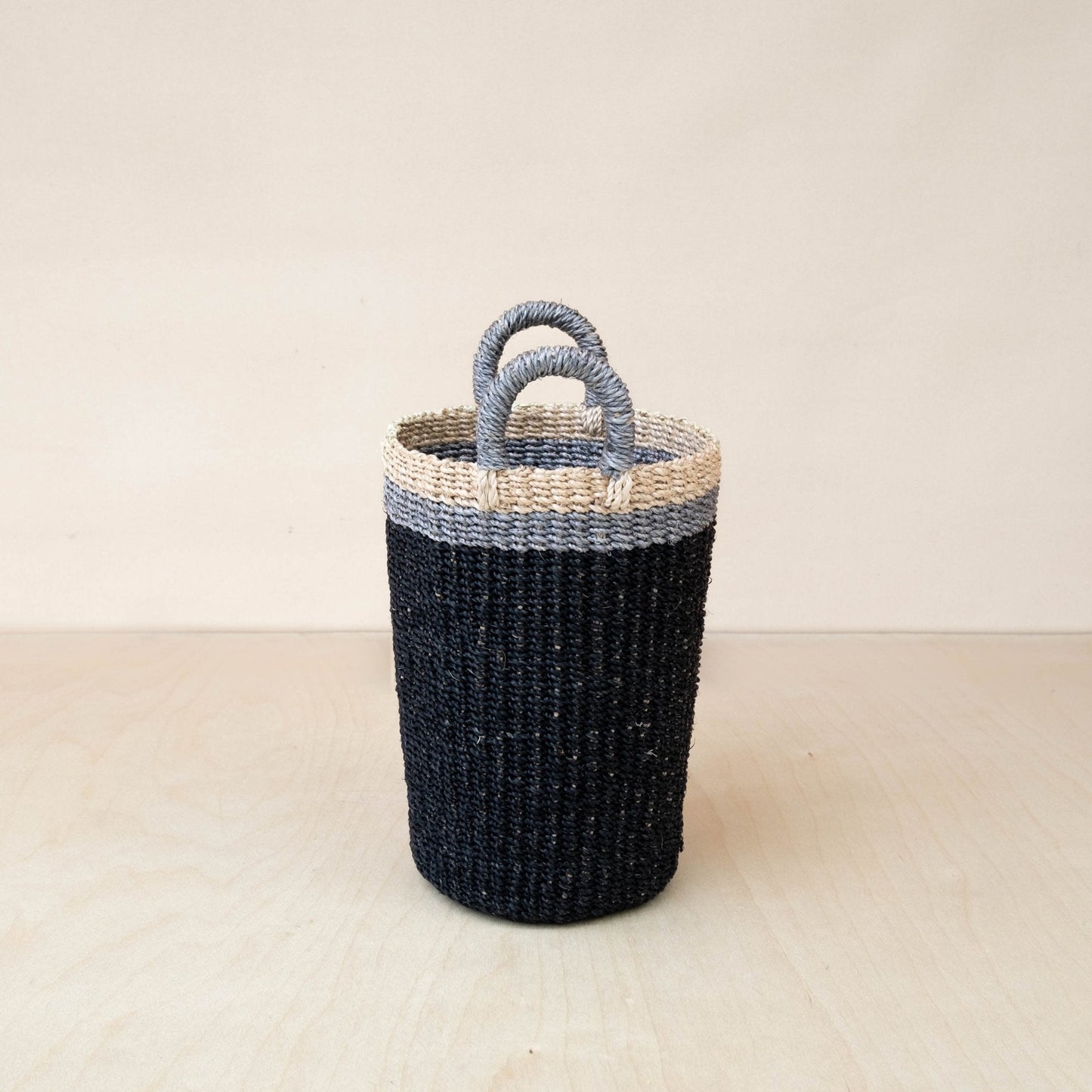 Black Woven Basket Vase - Weave Basket | LIKHÂ - Chickadees Wooden Toys