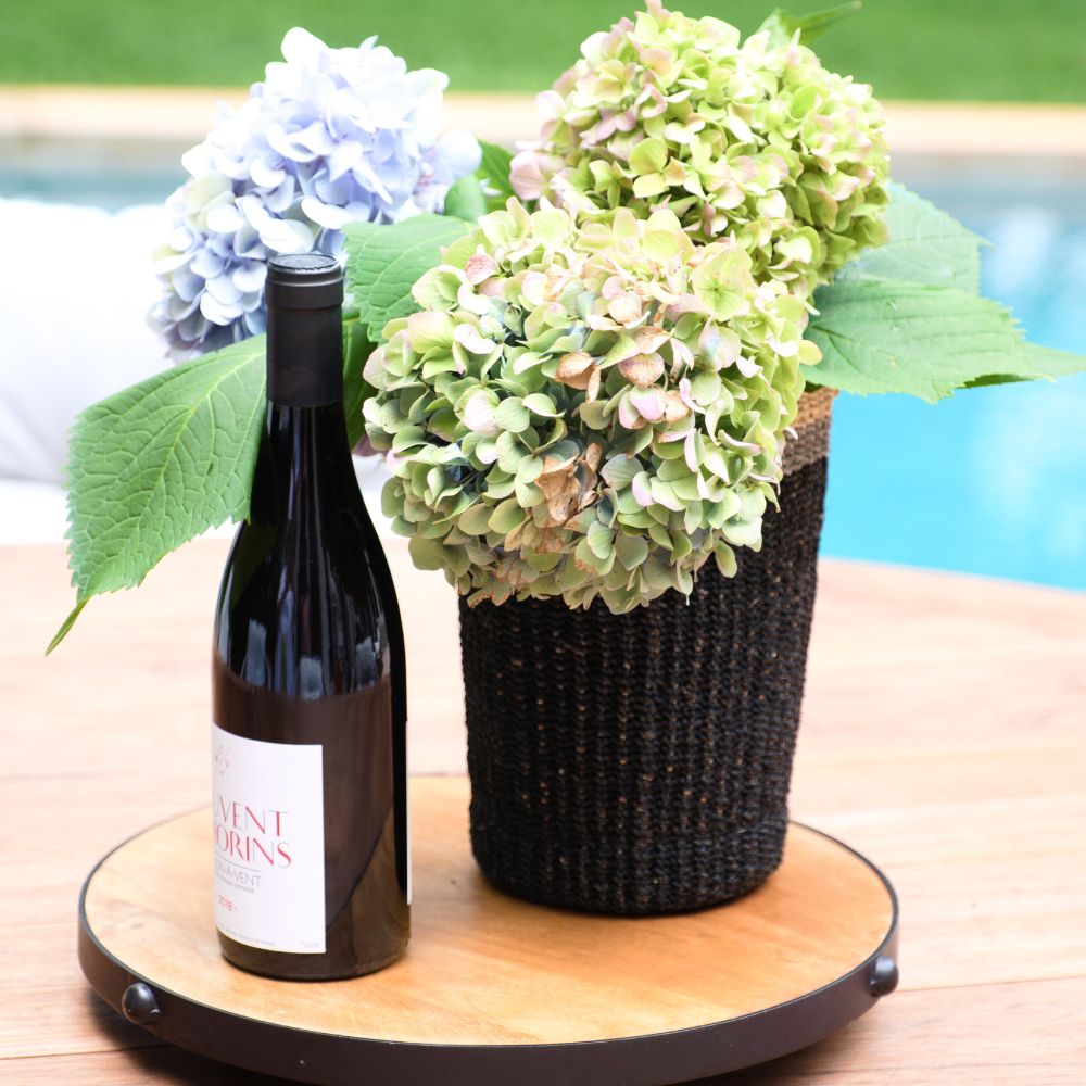 Black Woven Basket Vase - Weave Basket | LIKHÂ - Chickadees Wooden Toys