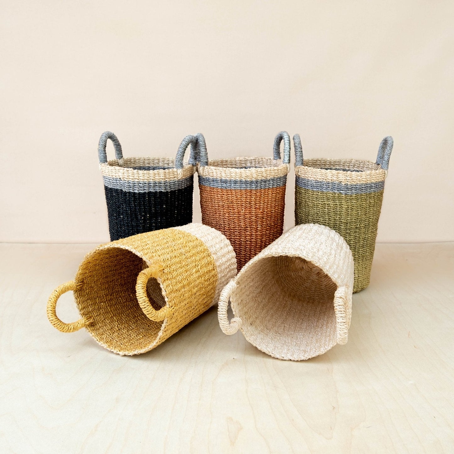Black Woven Basket Vase - Weave Basket | LIKHÂ - Chickadees Wooden Toys