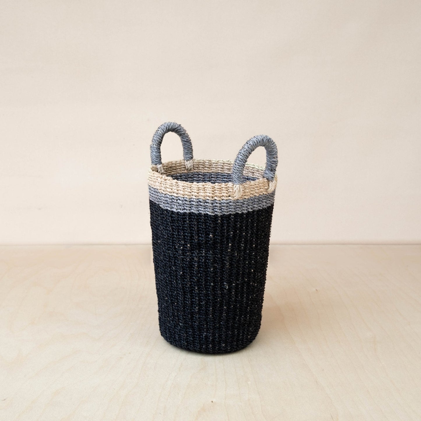 Black Woven Basket Vase - Weave Basket | LIKHÂ - Chickadees Wooden Toys