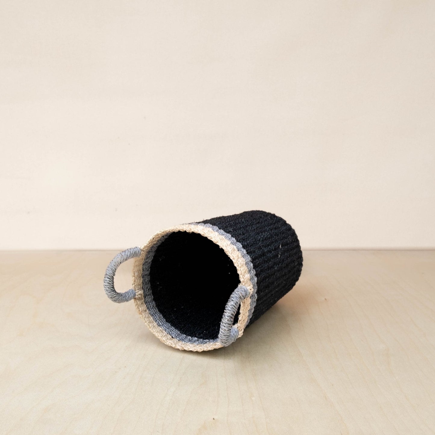 Black Woven Basket Vase - Weave Basket | LIKHÂ - Chickadees Wooden Toys