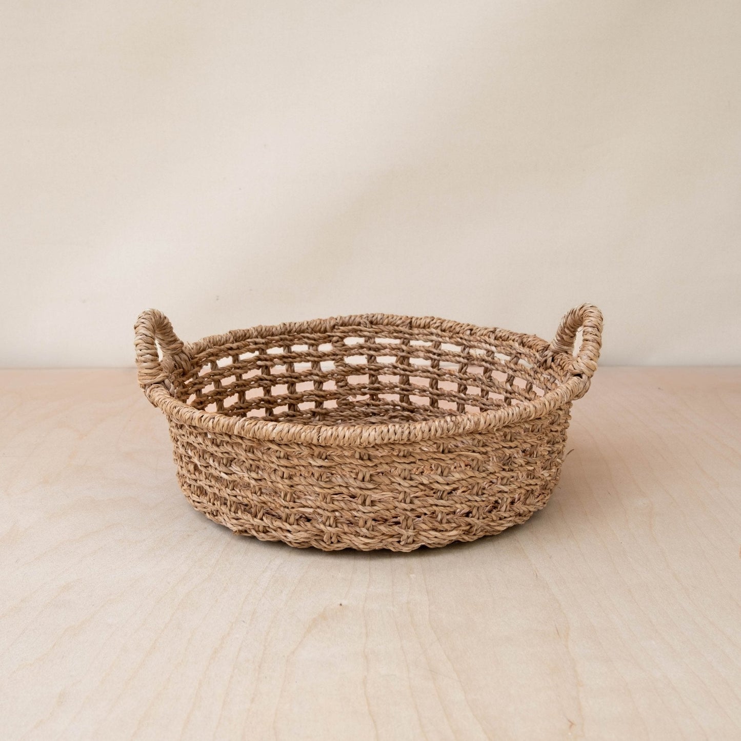 Round Open Weave Basket - Wicker Basket | LIKHÂ - Chickadees Wooden Toys