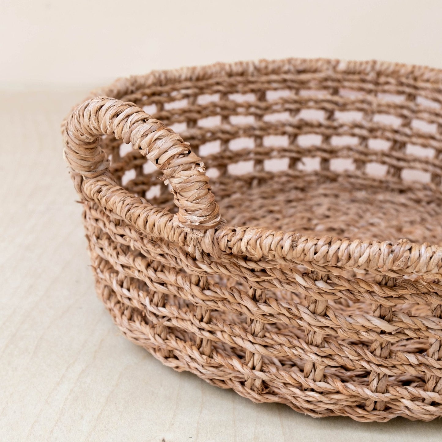 Round Open Weave Basket - Wicker Basket | LIKHÂ - Chickadees Wooden Toys