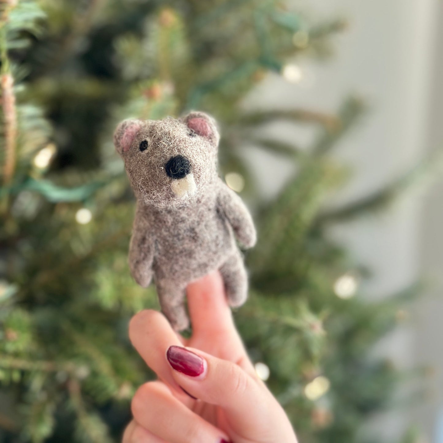 Beaver Finger Puppet - Chickadees Wooden Toys