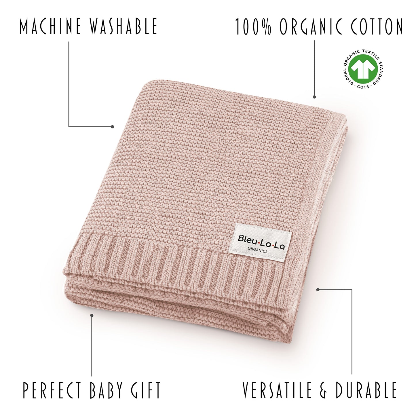 Heritage Knit - 100% Organic Cotton Luxury Knit Baby Swaddle Blanket - Chickadees Wooden Toys