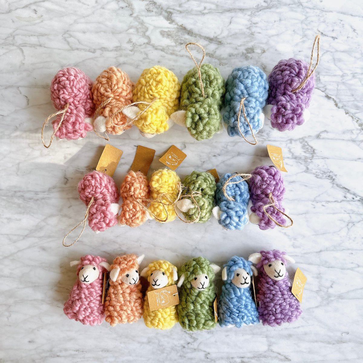 Candy Sheep finger puppet - Set of 6 - Chickadees Wooden Toys
