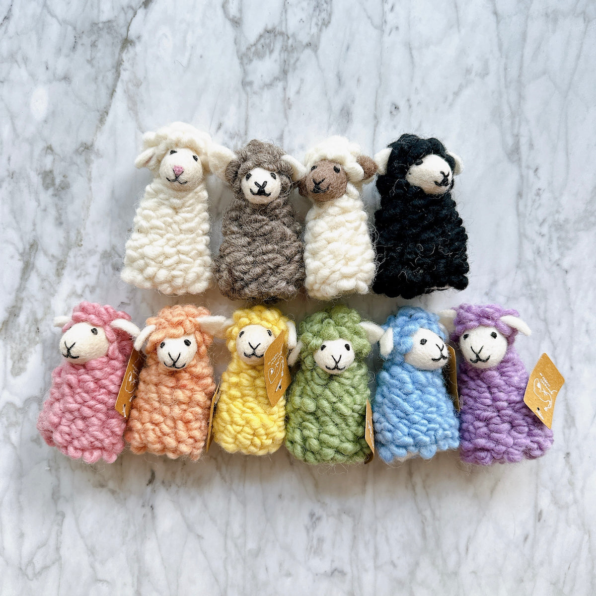 Candy Sheep finger puppet - Set of 6 - Chickadees Wooden Toys