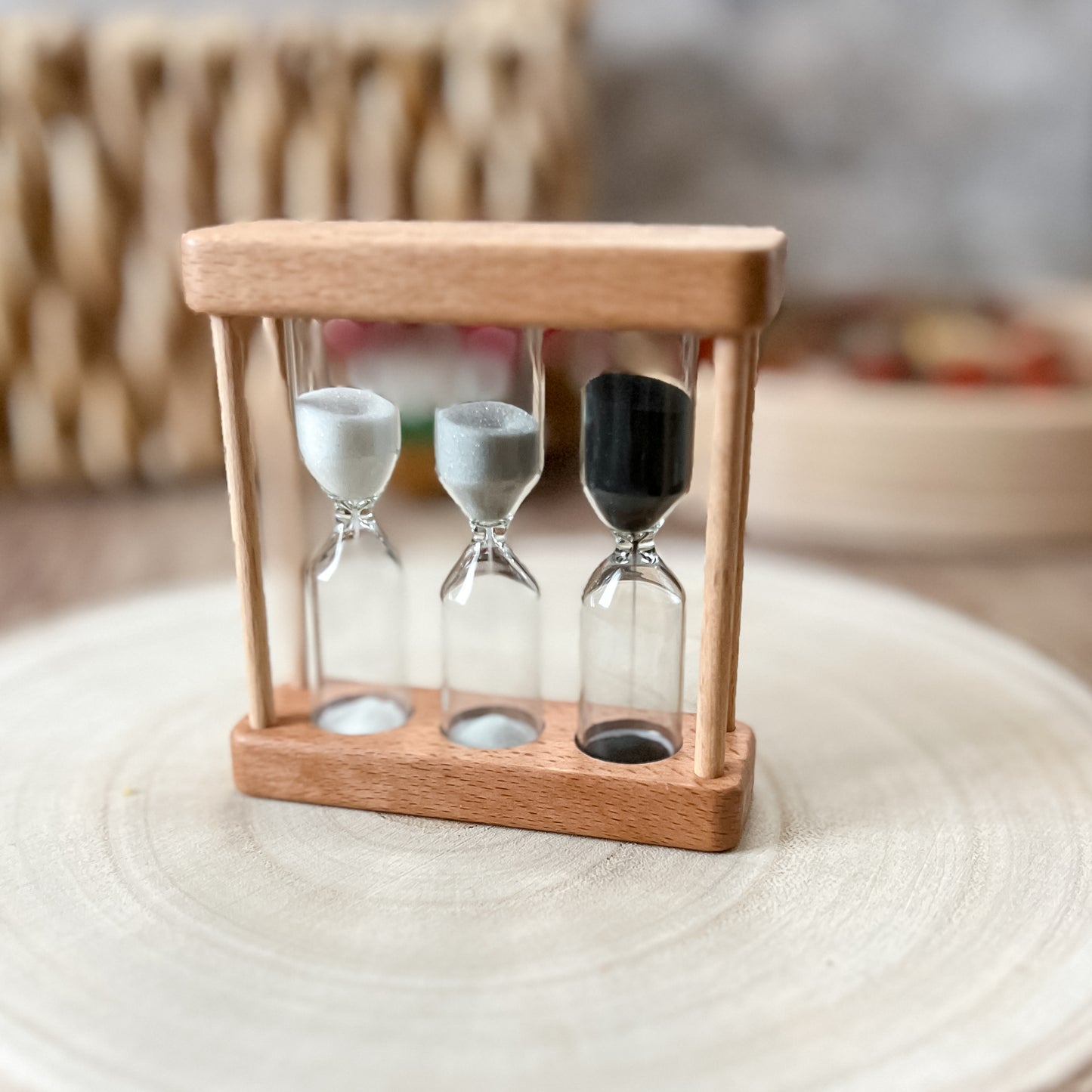 2,3, and 5 Minute Wooden Hourglass Sand Timer - Chickadees Wooden Toys