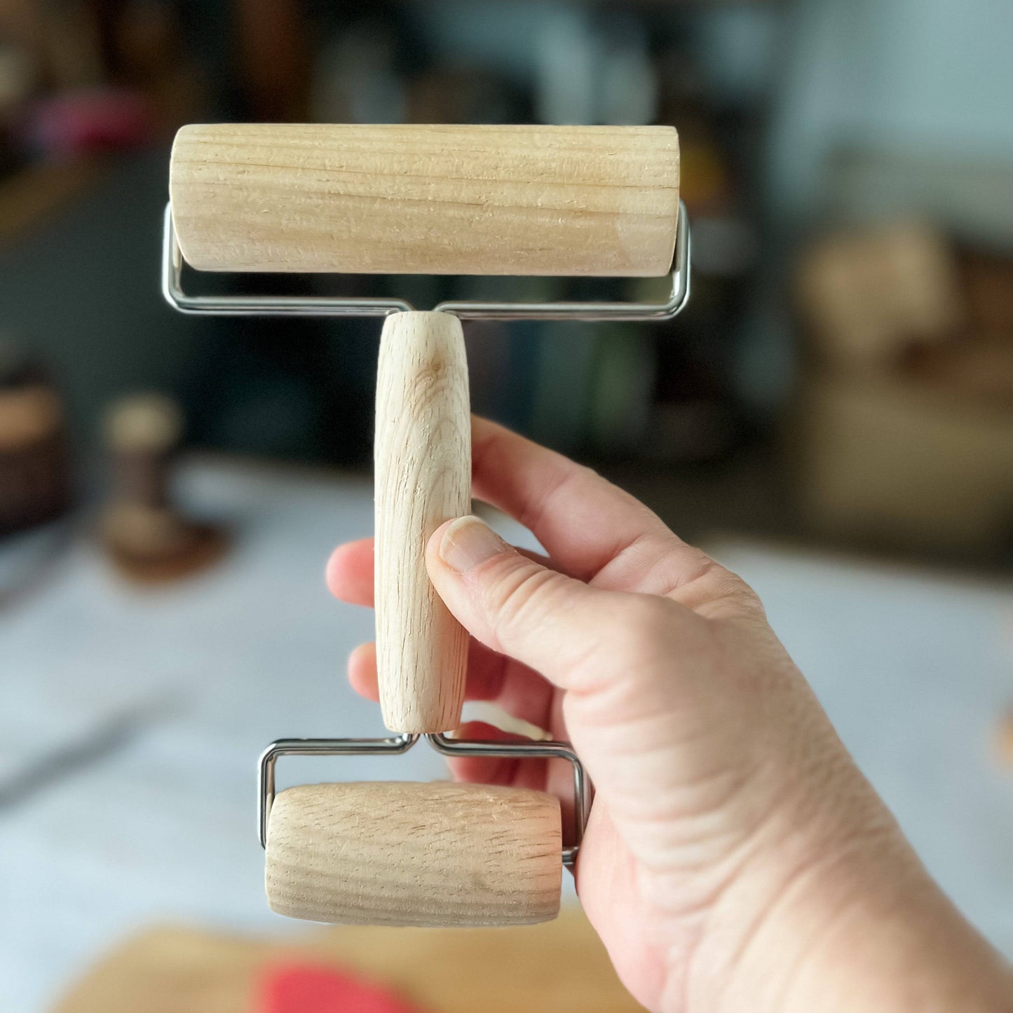 Playdough & Pastry Double Roller - Chickadees Wooden Toys