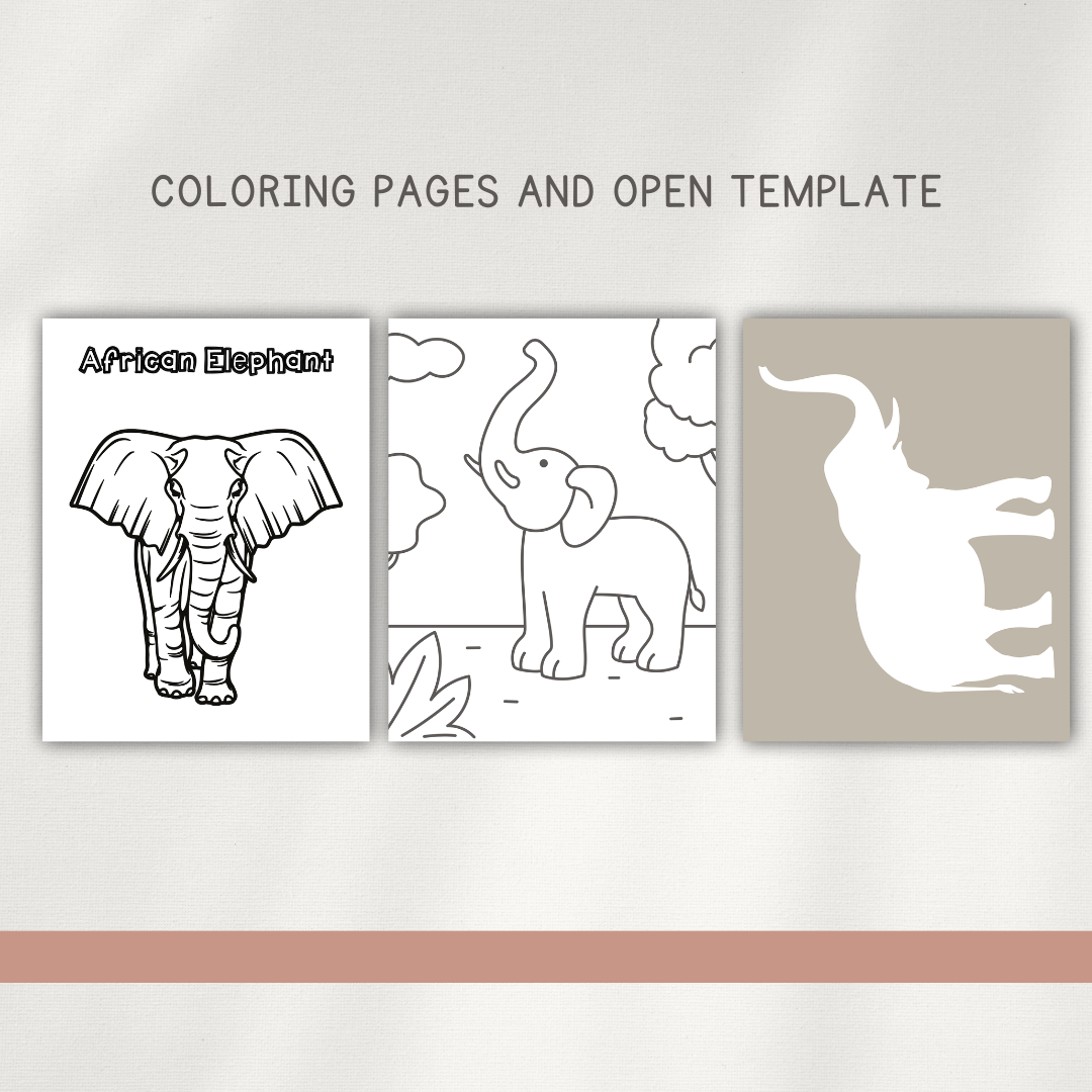 African Elephant - Preschool Activity Pages - Chickadees Wooden Toys