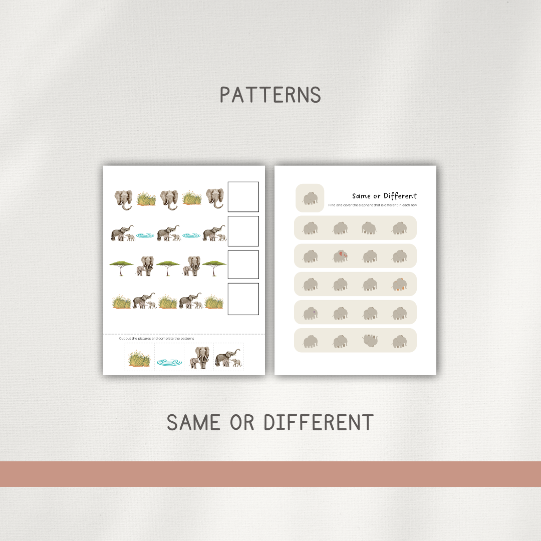 African Elephant - Preschool Activity Pages - Chickadees Wooden Toys