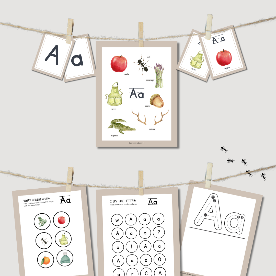 Alphabet Early Learning Bundle - Chickadees Wooden Toys