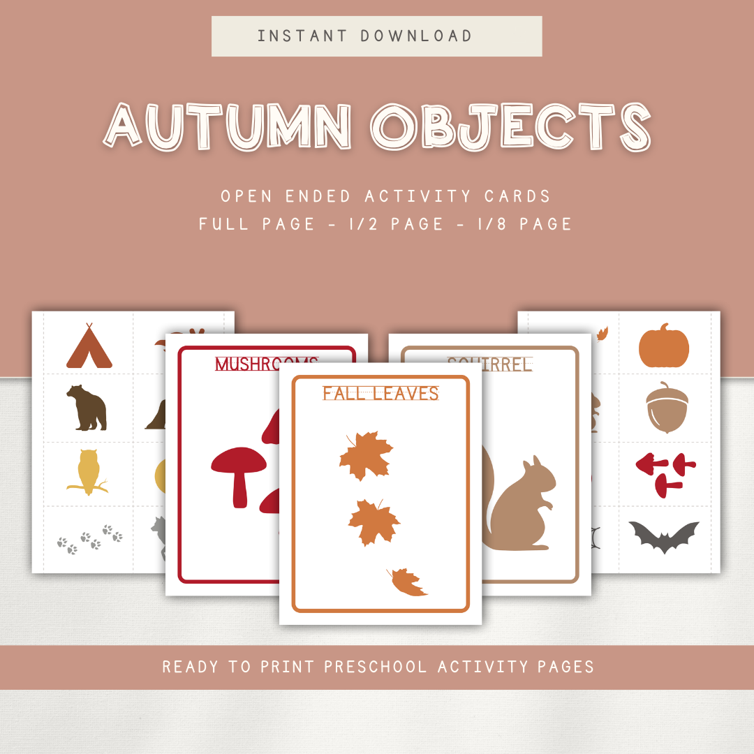 Autumn 🍂 Objects- Preschool Activity Pages - Chickadees Wooden Toys