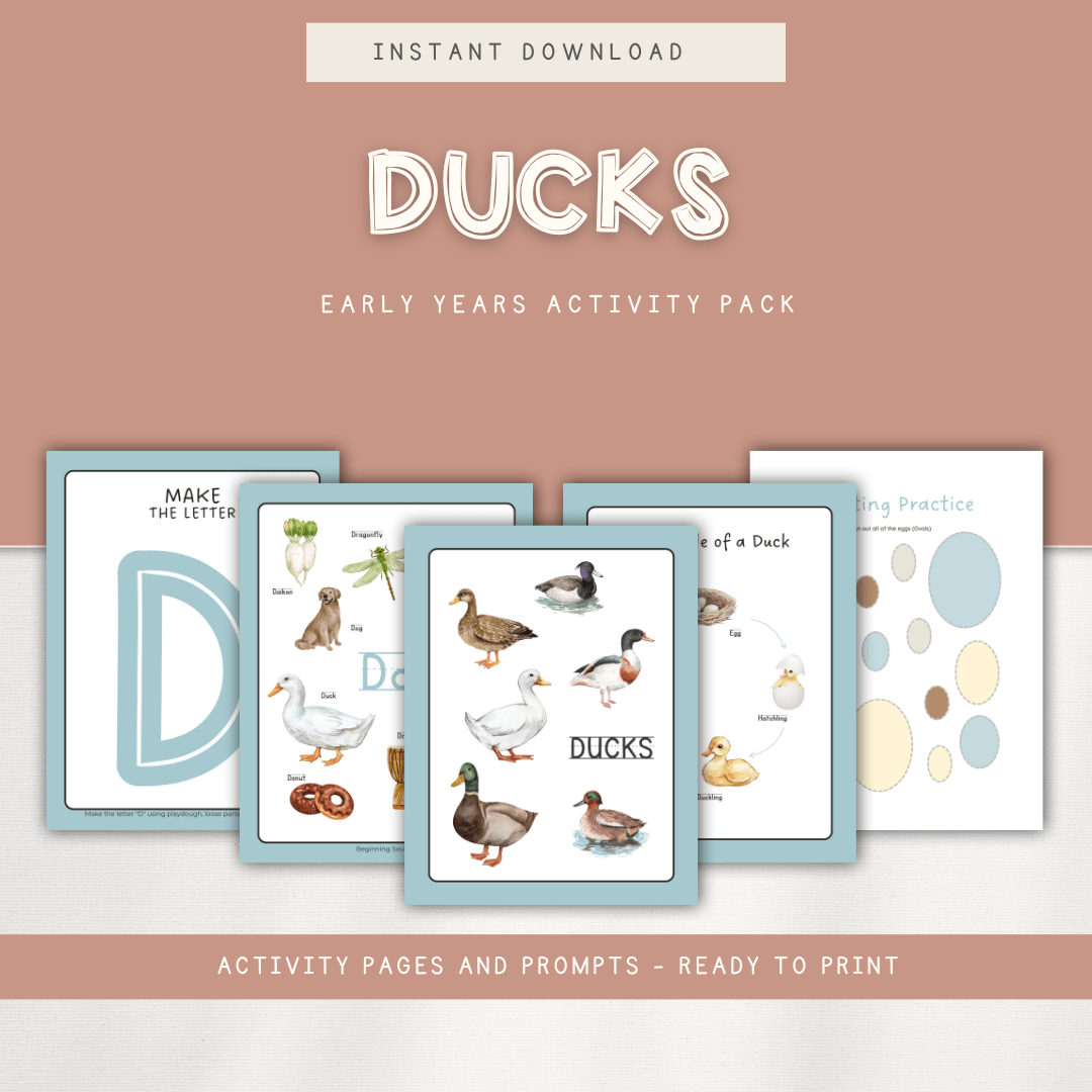 Ducks - Preschool Activity Pages - Chickadees Wooden Toys