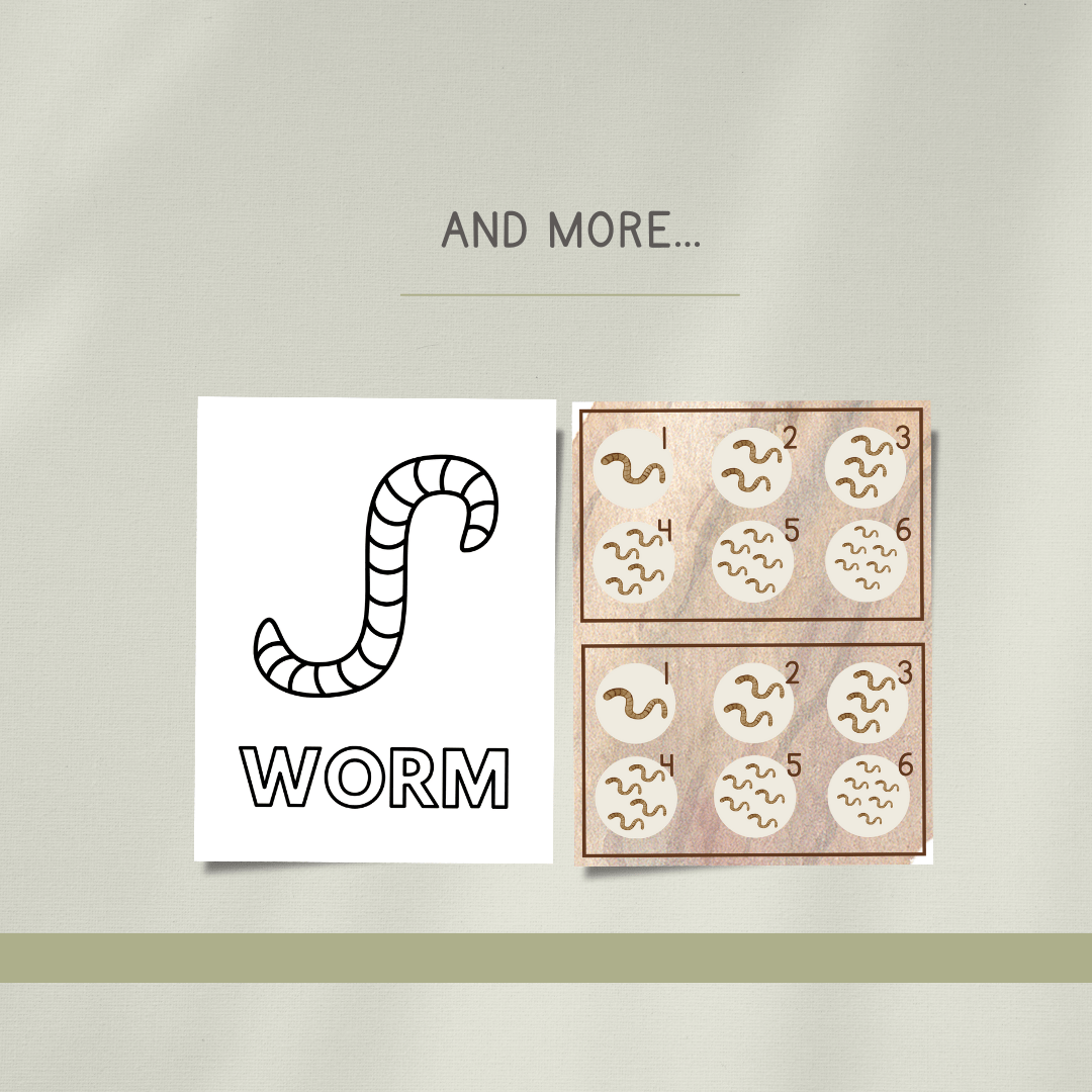 Earthworms Preschool Activity Pages - Chickadees Wooden Toys