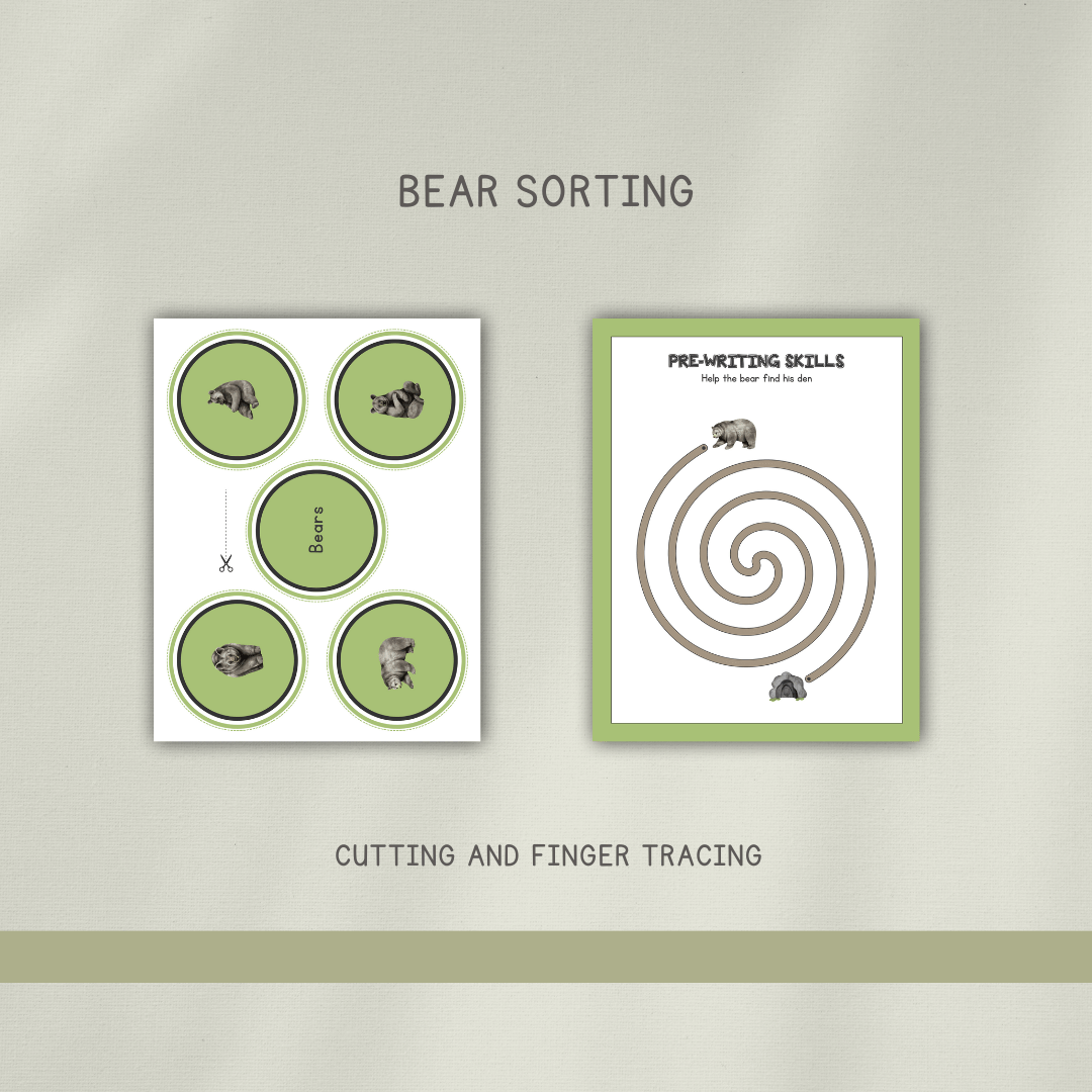 Forest Bears Preschool Activity Pages - Chickadees Wooden Toys