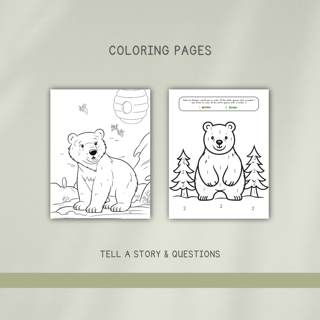 Forest Bears Preschool Activity Pages - Chickadees Wooden Toys