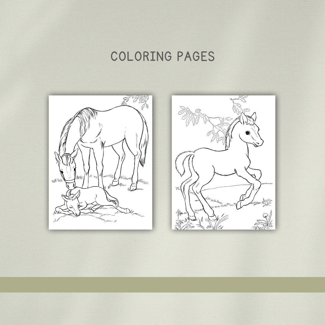 Horses Preschool Activity Pages - Chickadees Wooden Toys