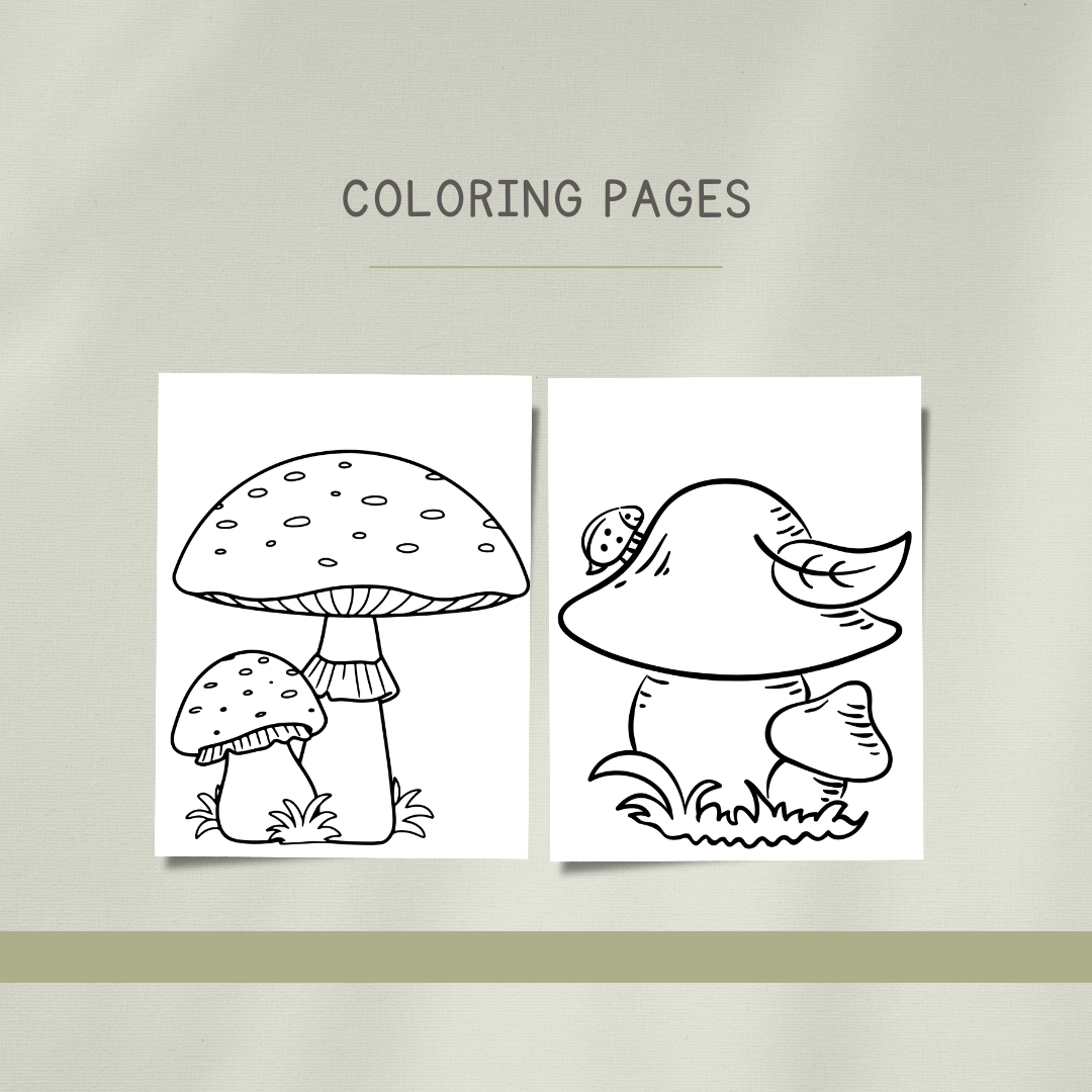 Mushrooms Preschool Activity Pages - Chickadees Wooden Toys