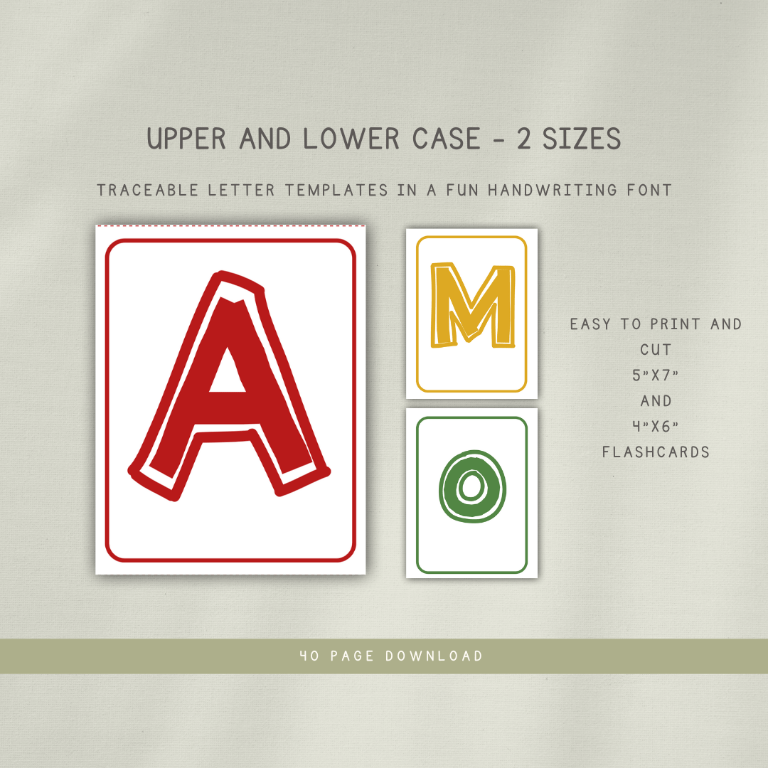 Rainbow Alphabet Flashcards - DIGITAL DOWNLOAD - Chickadees Wooden Toys
