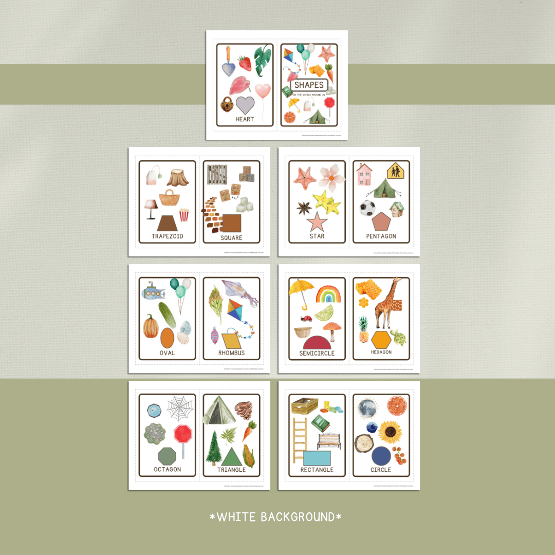 Shapes in the World Around Us Flashcards - DIGITAL DOWNLOAD - Chickadees Wooden Toys