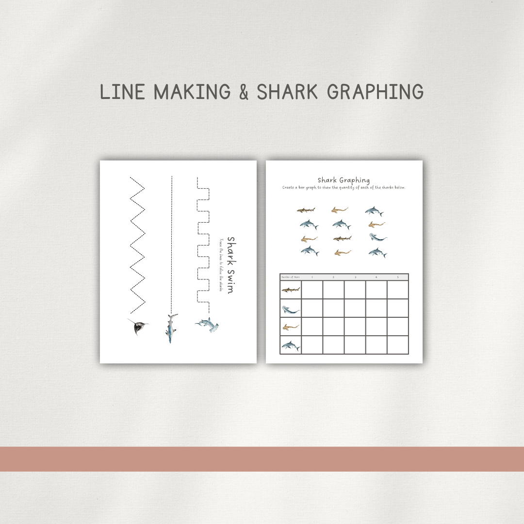 Sharks - Preschool Activity Pages - Chickadees Wooden Toys