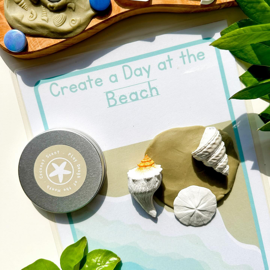 5 Double-sided Coastal Play Dough Mats - Physical Product - Chickadees Wooden Toys