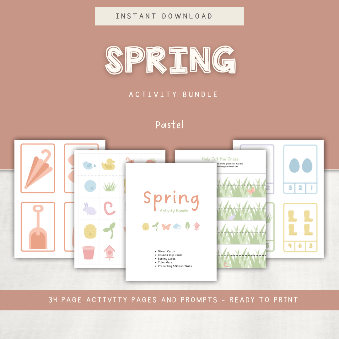 Spring Activity Bundle - Pastel - Chickadees Wooden Toys