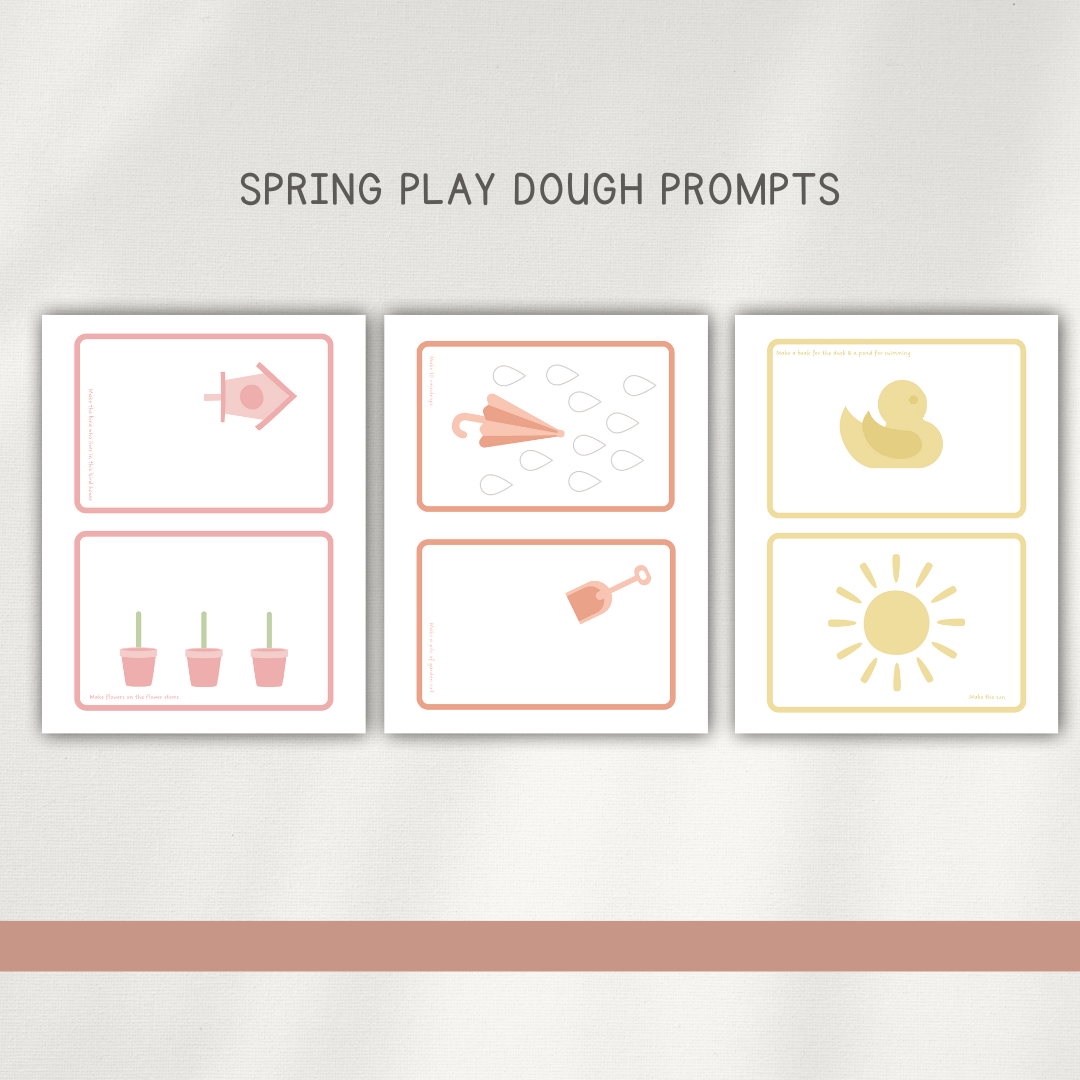 Spring Play Dough Mats - Pastel - Chickadees Wooden Toys