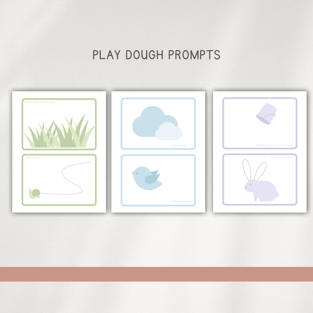 Spring Play Dough Mats - Pastel - Chickadees Wooden Toys