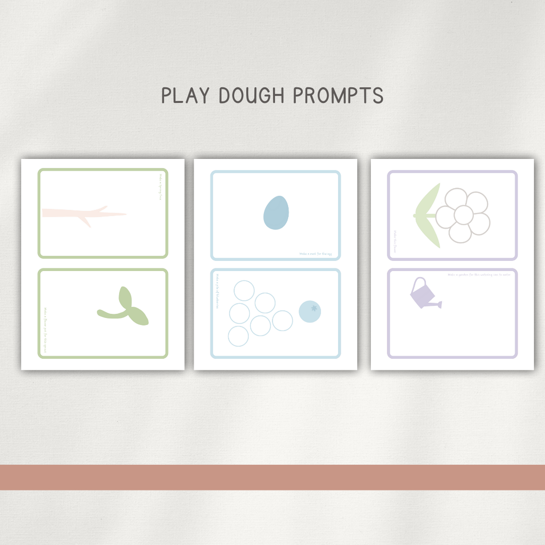 Spring Play Dough Mats - Pastel - Chickadees Wooden Toys