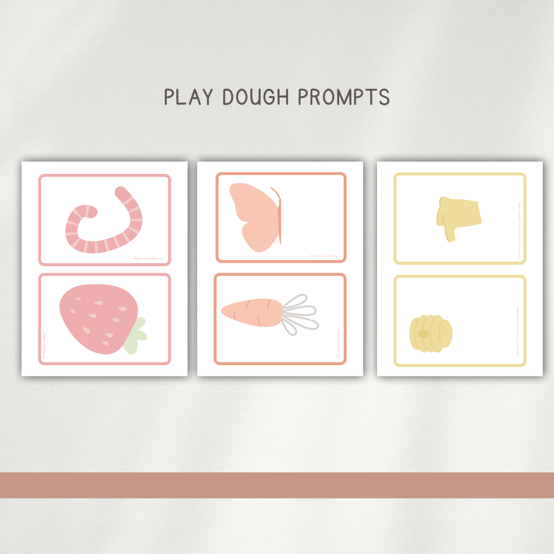 Spring Play Dough Mats - Pastel - Chickadees Wooden Toys