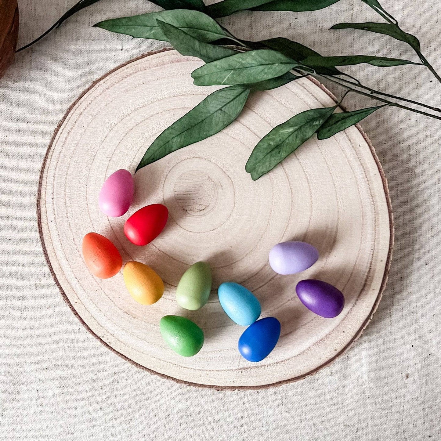 10 Mini Rainbow Eggs - Chickadees Wooden Toys