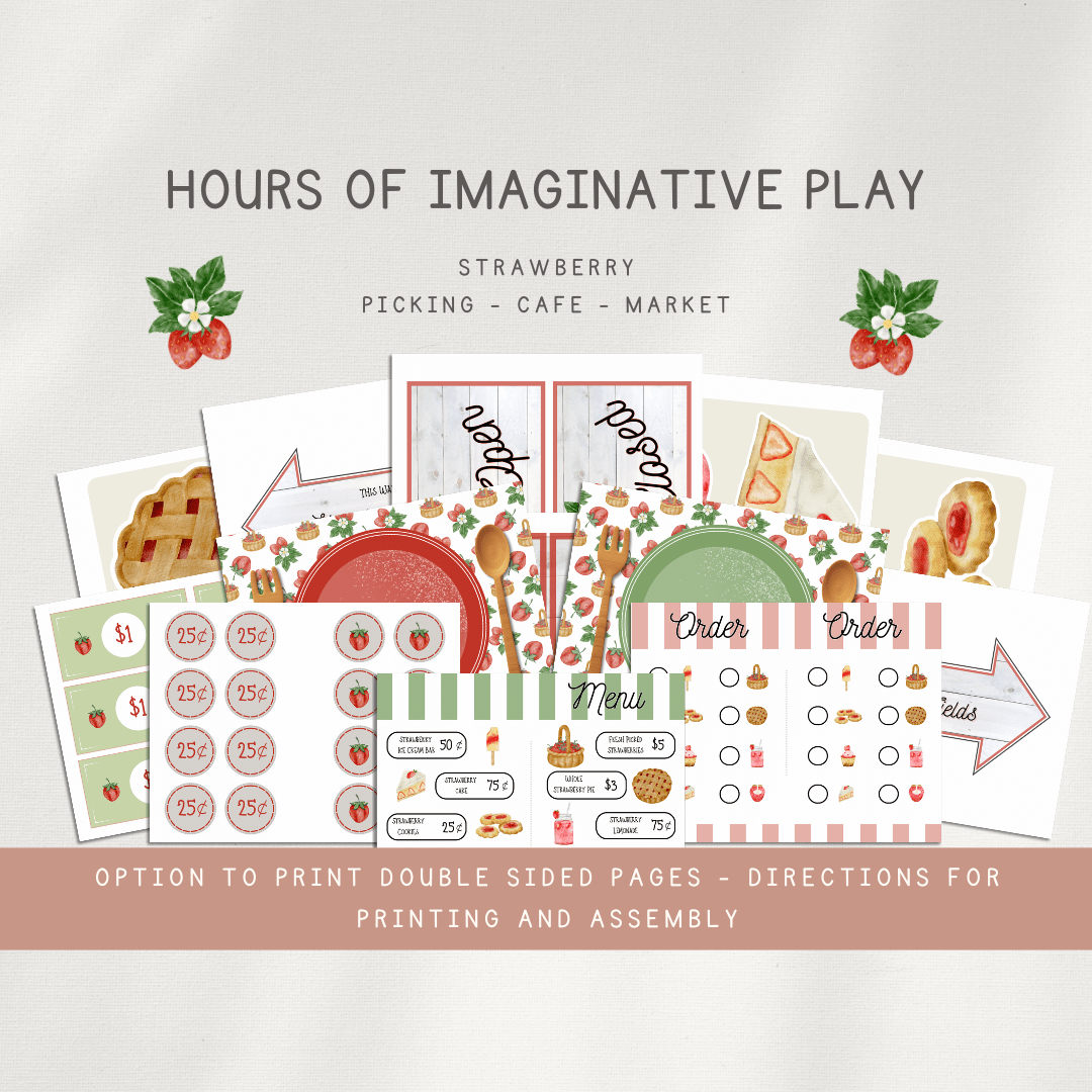 Strawberry Market Pretend Play - Chickadees Wooden Toys