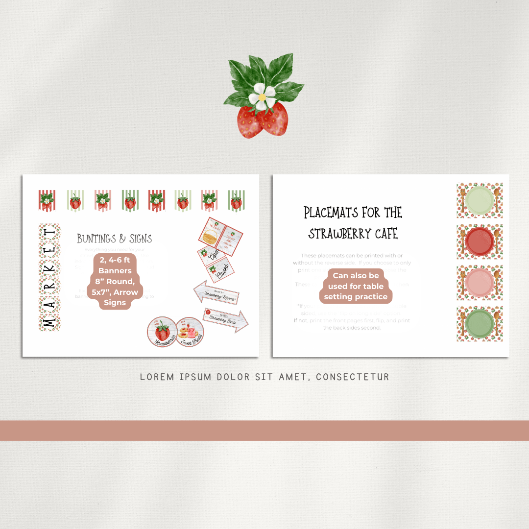 Strawberry Market Pretend Play - Chickadees Wooden Toys