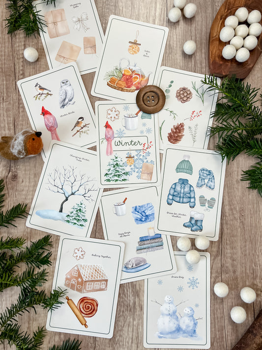 Winter Season Cards - Chickadees Wooden Toys
