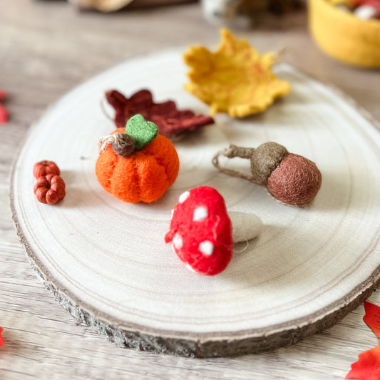 Wool Felt Woodland Treasures - Chickadees Wooden Toys