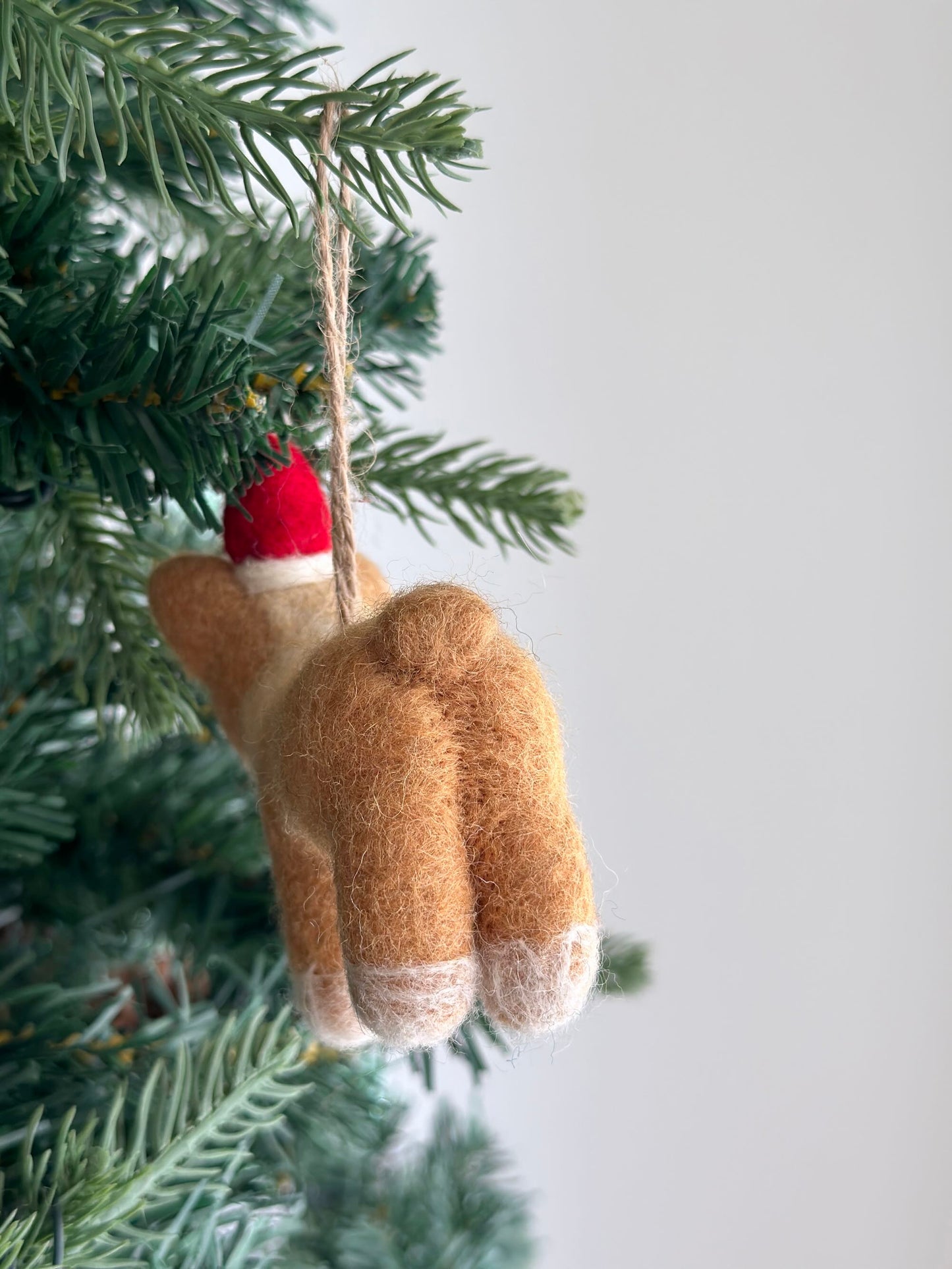 Christmas Corgi Ornament, Dog Ornament - Chickadees Wooden Toys
