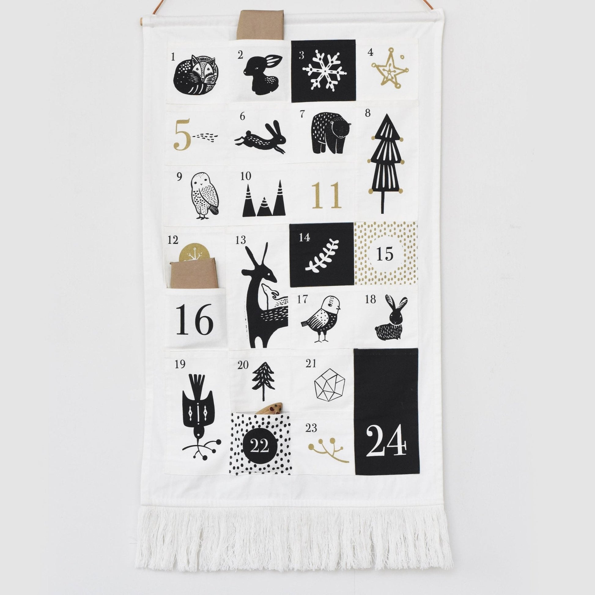 24 Pocket Advent Calendar - Winter Animals - Chickadees Wooden Toys