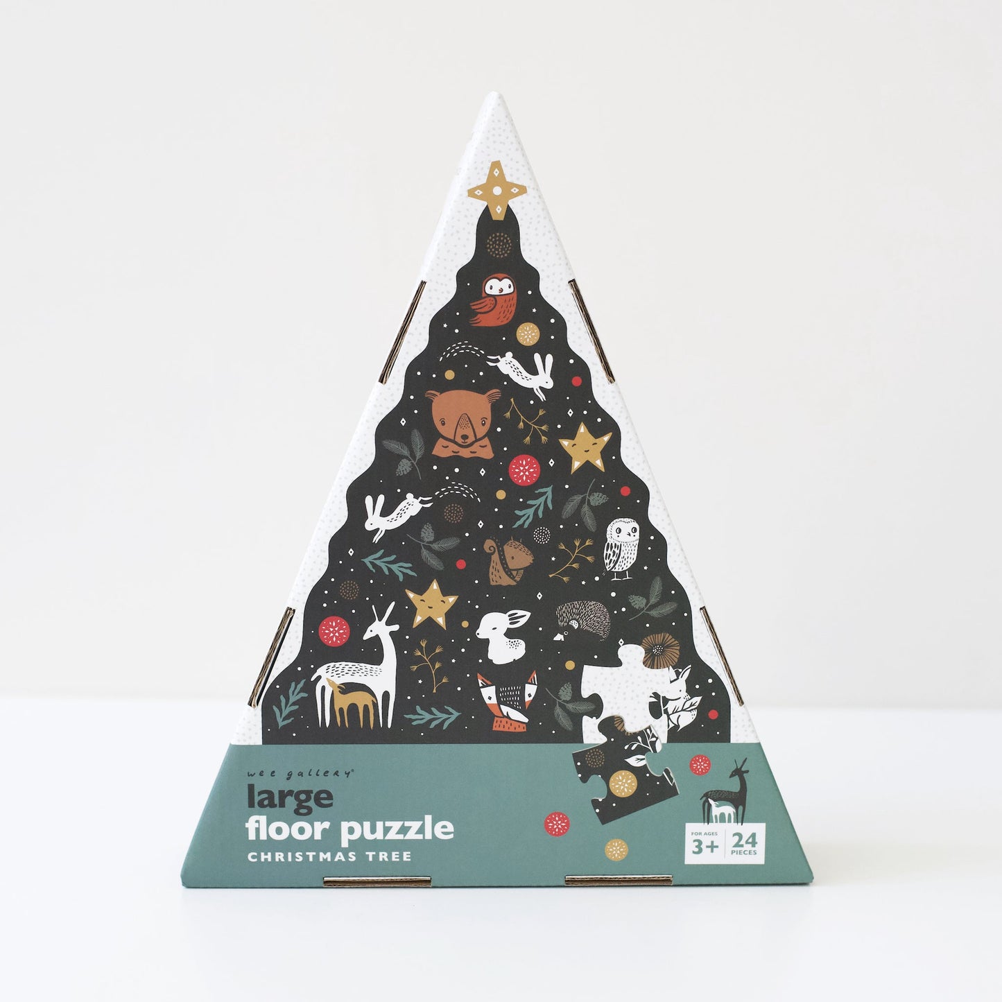 Christmas Tree Floor Puzzle - Chickadees Wooden Toys