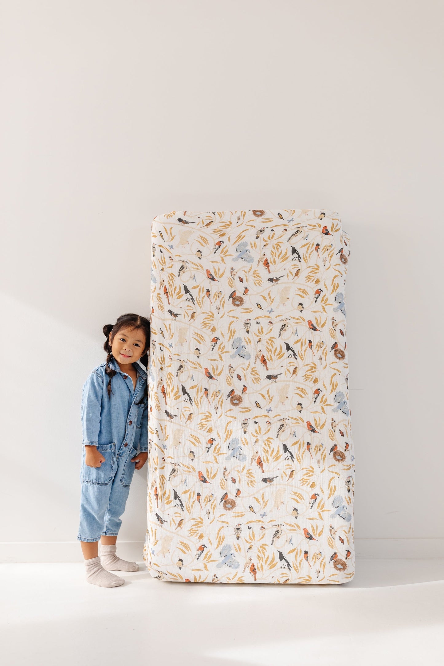 For the Birds Crib Sheet - Chickadees Wooden Toys