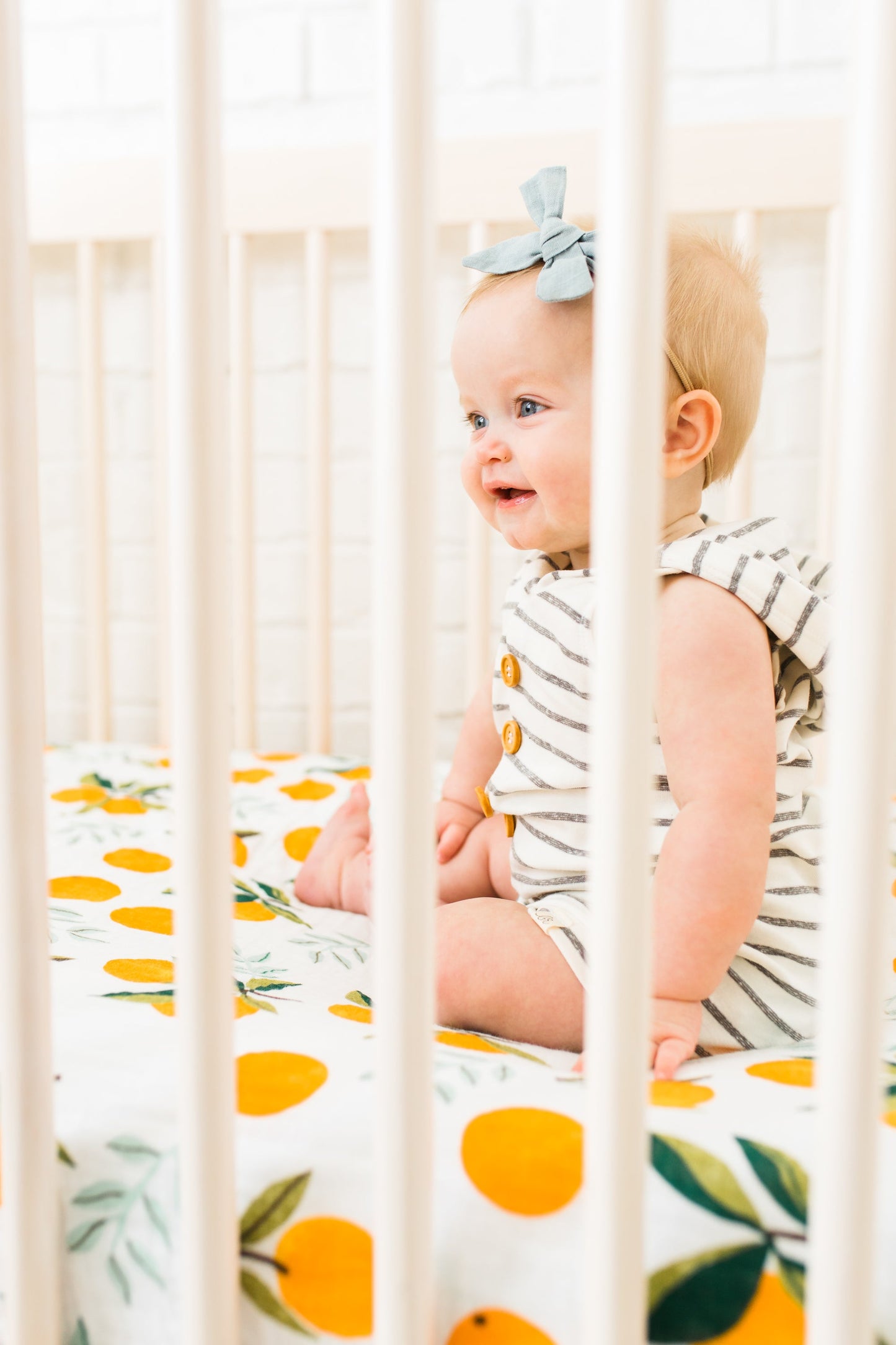 Clementine Crib Sheet - Chickadees Wooden Toys