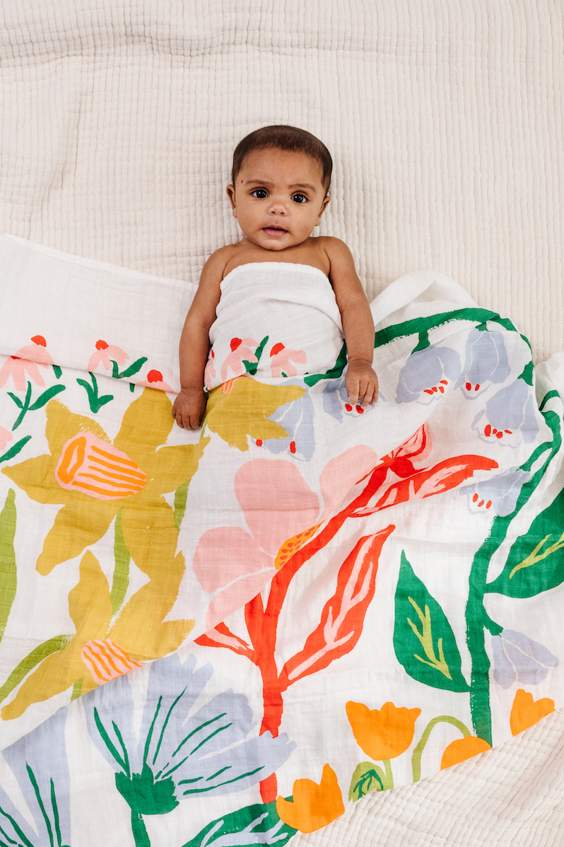 Cottage Garden Swaddle - Chickadees Wooden Toys