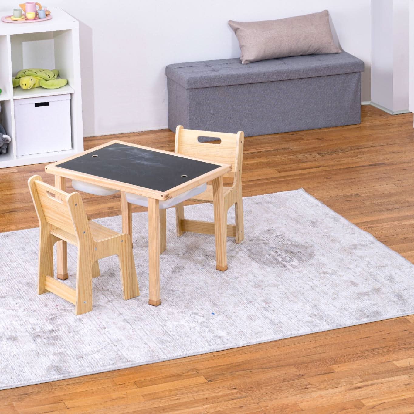 Cordia Wooden Kids Activity Table & Chair Set – Montessori-Inspired Desk for Play & Learning - Chickadees Wooden Toys