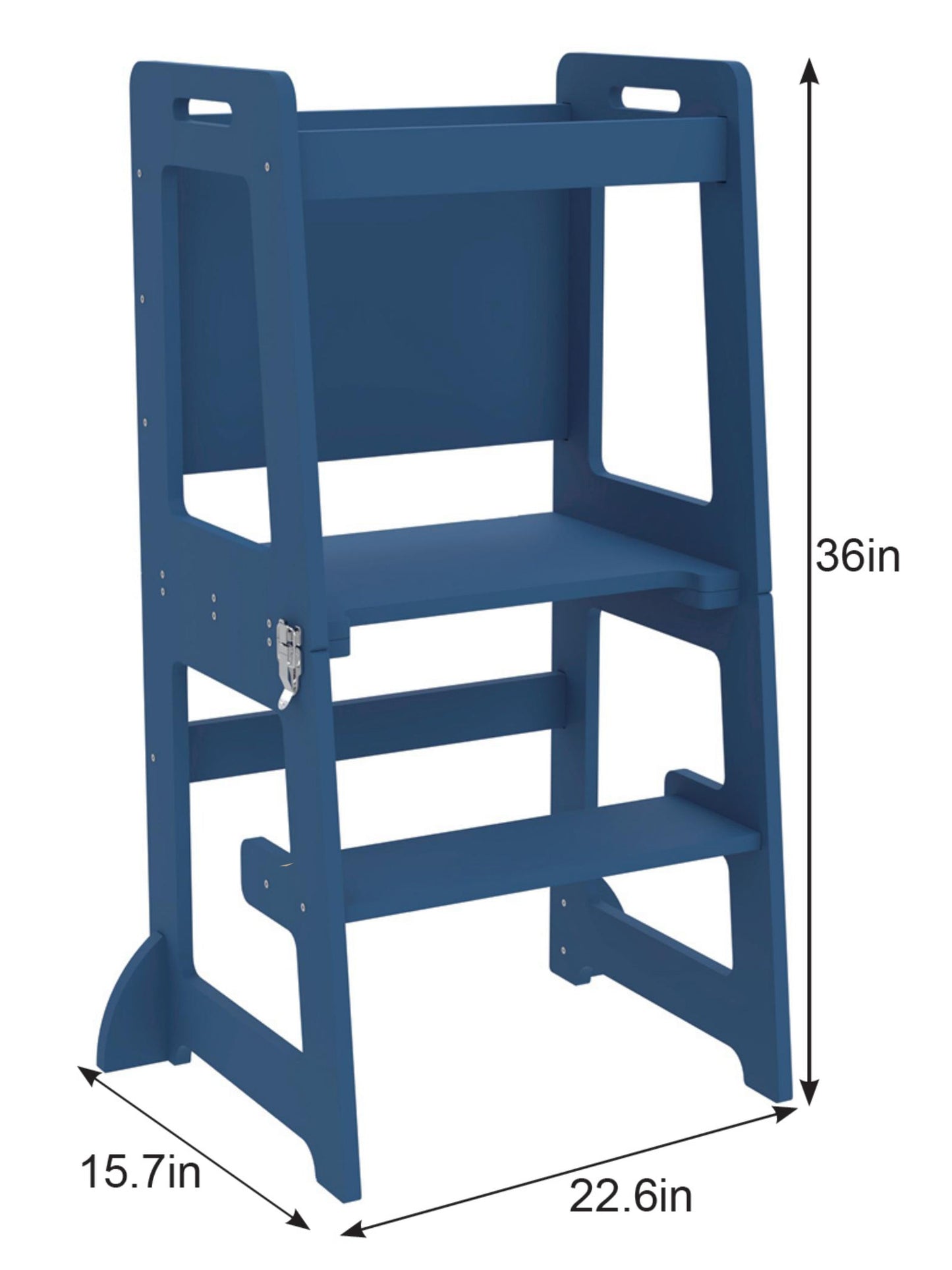 Date - 4 in 1 Kitchen Tower, Desk, Step Stool and Chalkboard - Chickadees Wooden Toys