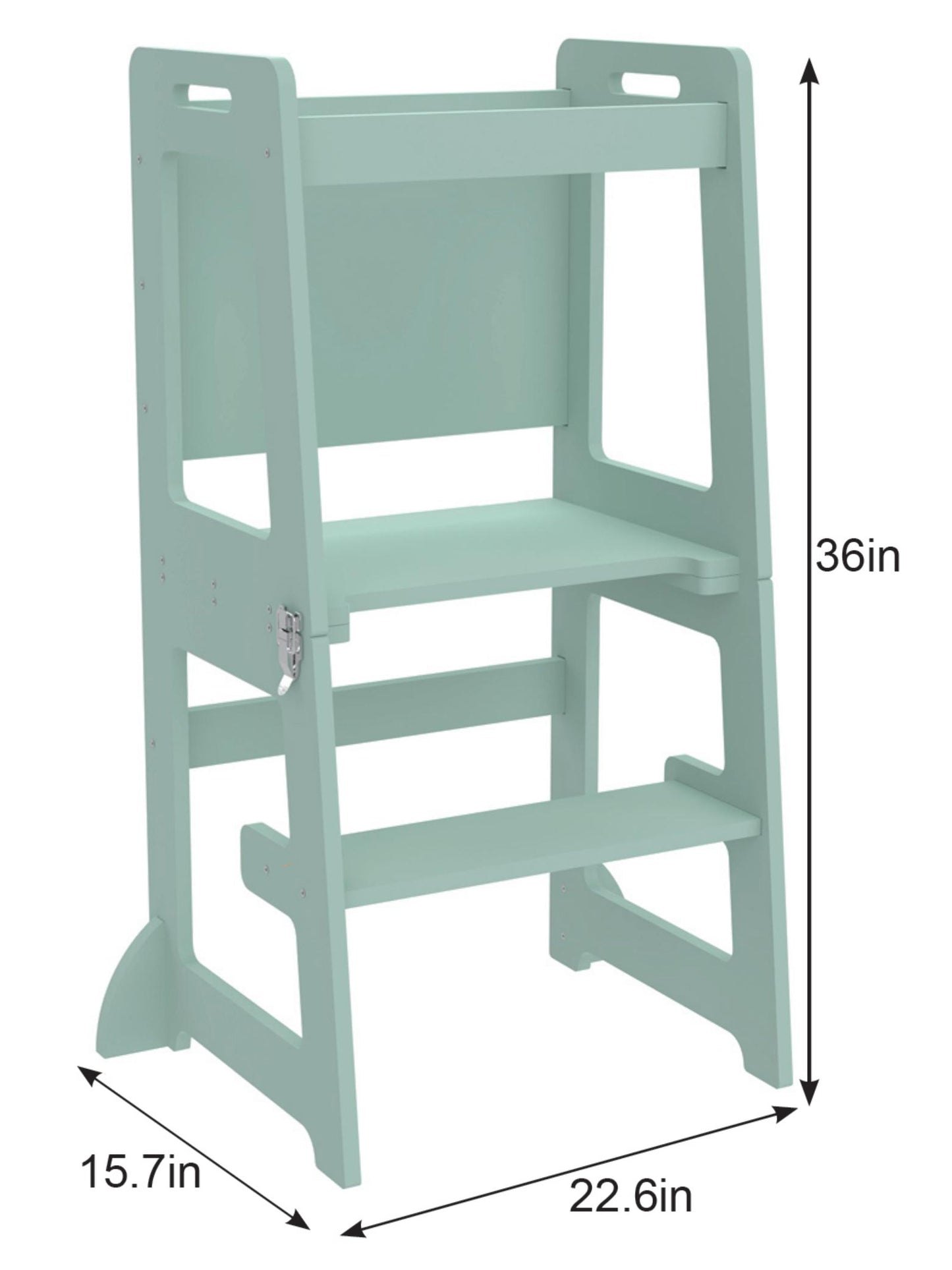 Date - 4 in 1 Kitchen Tower, Desk, Step Stool and Chalkboard - Chickadees Wooden Toys