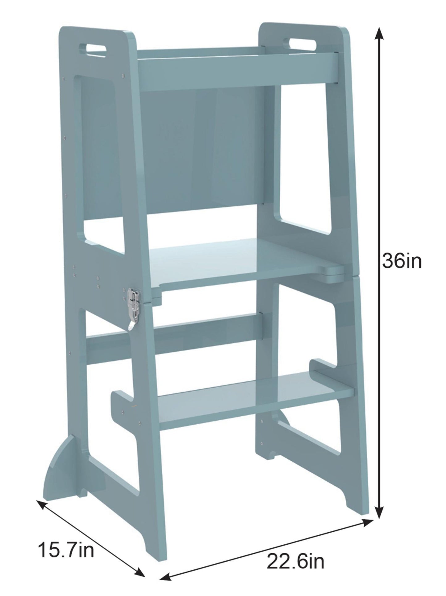 Date - 4 in 1 Kitchen Tower, Desk, Step Stool and Chalkboard - Chickadees Wooden Toys
