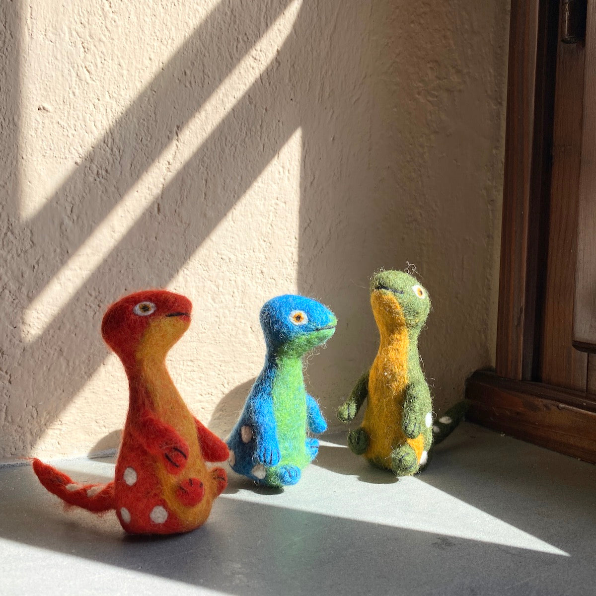 Dino Brothers Finger Puppets - Chickadees Wooden Toys