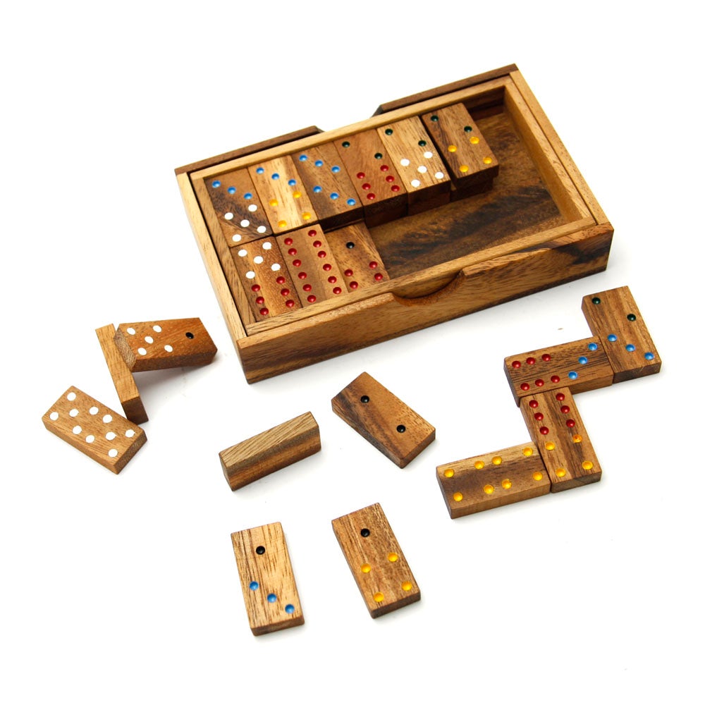 Double 6 Wooden Dominoes Set - Chickadees Wooden Toys