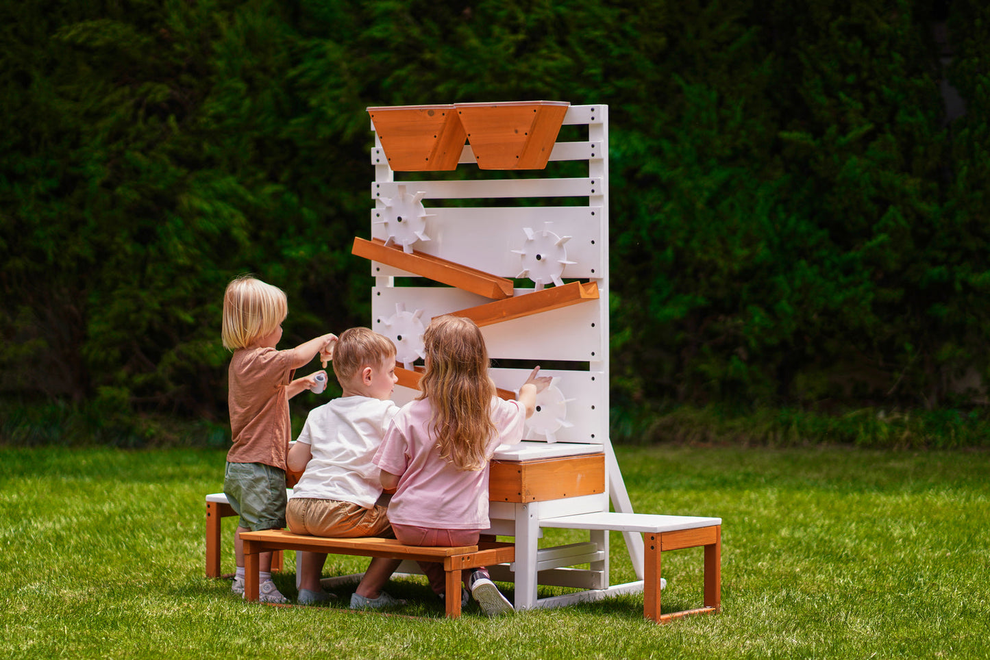Avenlur Large Wooden Water Table – Multi-Level Sensory Play Station - Chickadees Wooden Toys